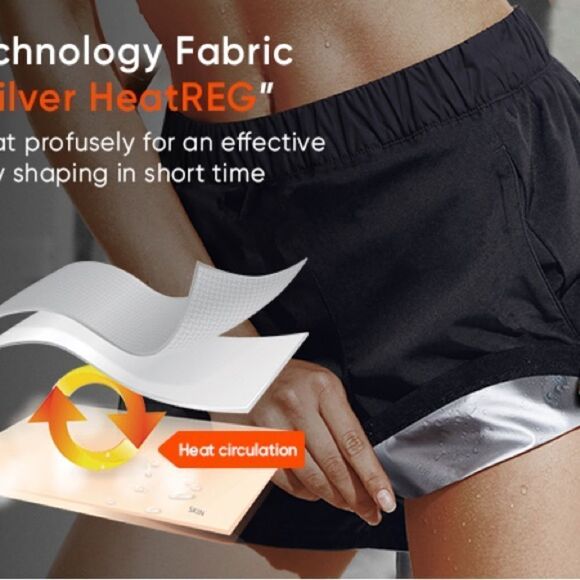 NWOT Hotsuit Black Sauna Shorts Burn Fat Womens Sz XS - Picture 2 of 7